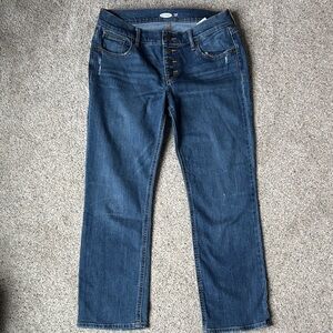 Old Navy Flare Ankle Button Front Blue Women's Jeans 4